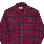 JACHS Mens Flannel Shirt Pink Check Long Sleeve M