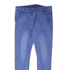 TALB JEANS Mens Blue Denim Regular Skinny Zip W36 L30 Lightweight Casual