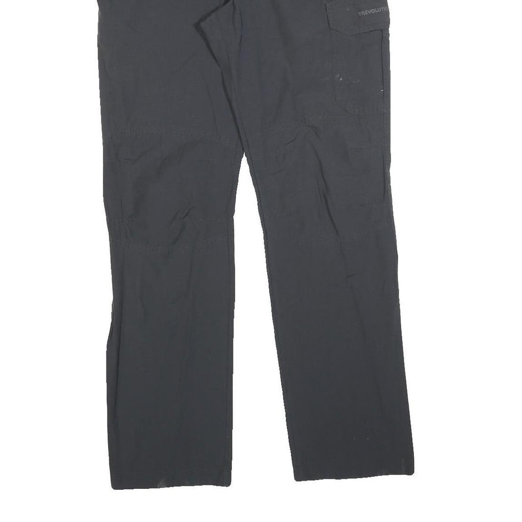 TREVOLUTION Mens Polyester Blend Black Regular Straight Trousers W30 L32