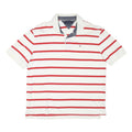 TOMMY HILFIGER Mens White & Red Striped Short Sleeve Polo Shirt 2XL Cotton Blend