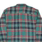 Mens Green Black Red Plaid Cotton Shirt XL Button Collar Casual Classic Style