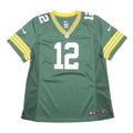 NIKE Womens Green & Yellow Rodgers Football Shirt XL Short Sleeve V-Neck NFL