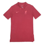 NIKE Boys Red Liverpool FC Short Sleeve Polo Shirt L Football Casual