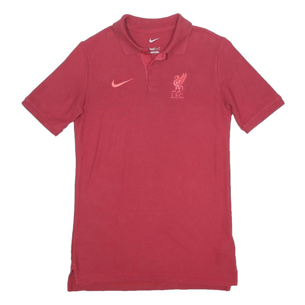 NIKE Boys Red Liverpool FC Short Sleeve Polo Shirt L Football Casual