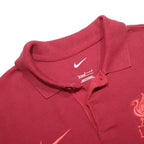 NIKE Boys Red Liverpool FC Short Sleeve Polo Shirt L Football Casual