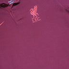 NIKE Boys Red Liverpool FC Short Sleeve Polo Shirt L Football Casual
