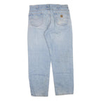 CARHARTT Mens Regular Fit Light Blue Denim Jeans W38 L32 Zip Cotton Blend Casual