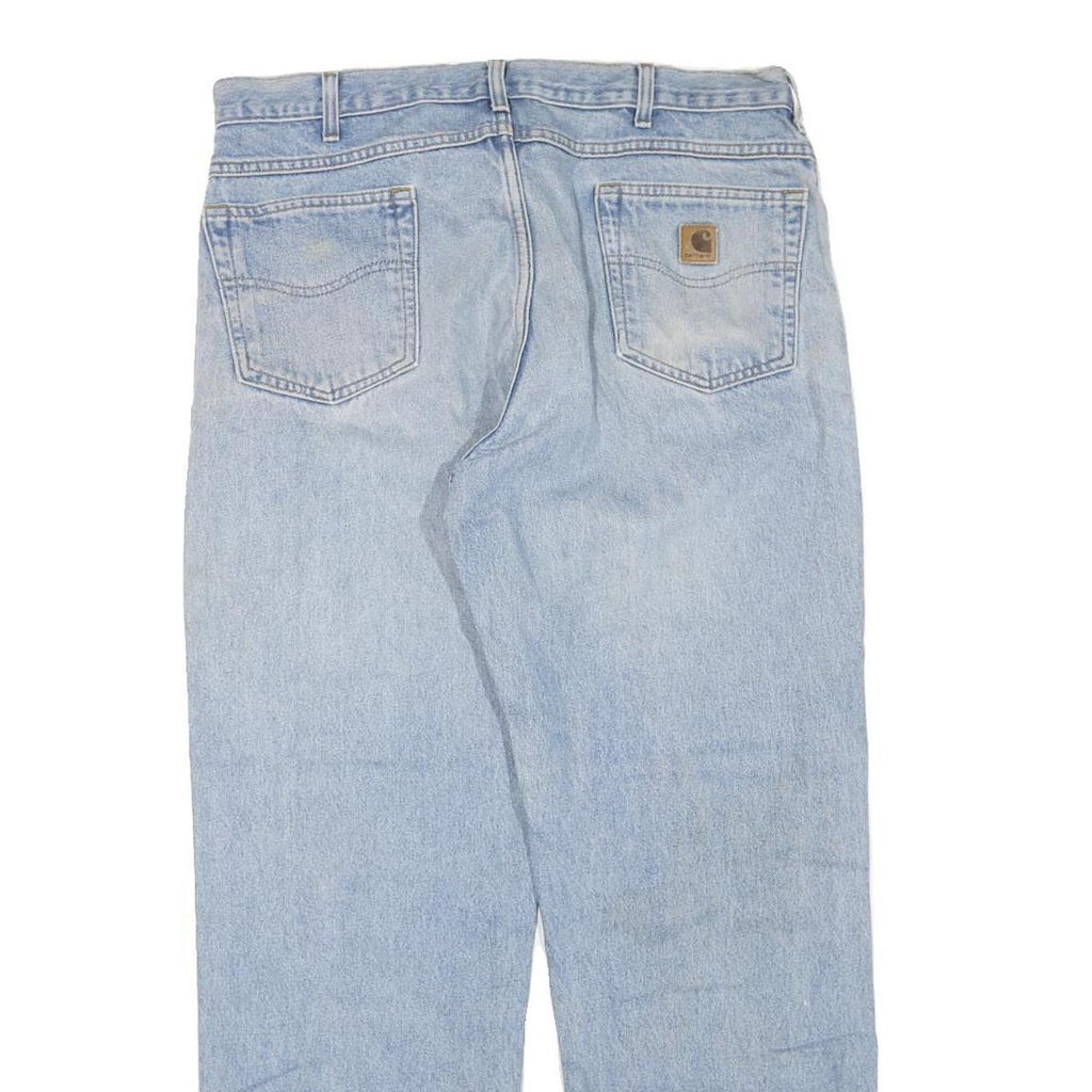 CARHARTT Mens Regular Fit Light Blue Denim Jeans W38 L32 Zip Cotton Blend Casual
