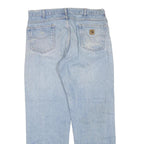 CARHARTT Mens Regular Fit Light Blue Denim Jeans W38 L32 Zip Cotton Blend Casual