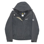 JACK WOLFSKIN Womens Black Outdoor Jacket UK 10 Polyester Blend Zip Hooded