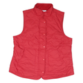 CROFT & BARROW Womens Red Quilted Gilet L Polyester Blend Zip Fastening Casual