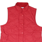 CROFT & BARROW Womens Red Quilted Gilet L Polyester Blend Zip Fastening Casual