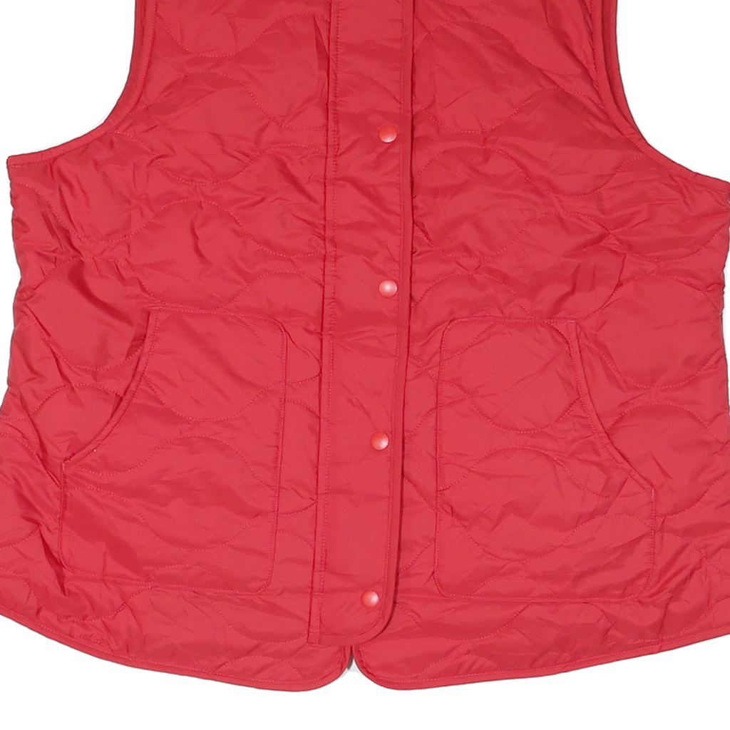 CROFT & BARROW Womens Red Quilted Gilet L Polyester Blend Zip Fastening Casual