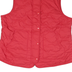 CROFT & BARROW Womens Red Quilted Gilet L Polyester Blend Zip Fastening Casual