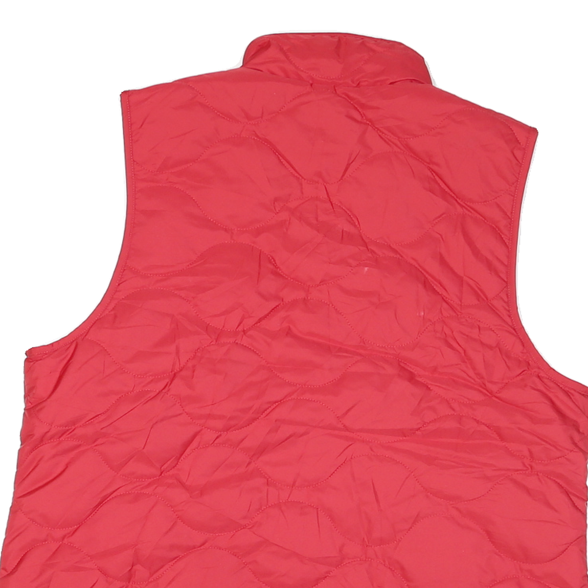 CROFT & BARROW Womens Red Quilted Gilet L Polyester Blend Zip Fastening Casual