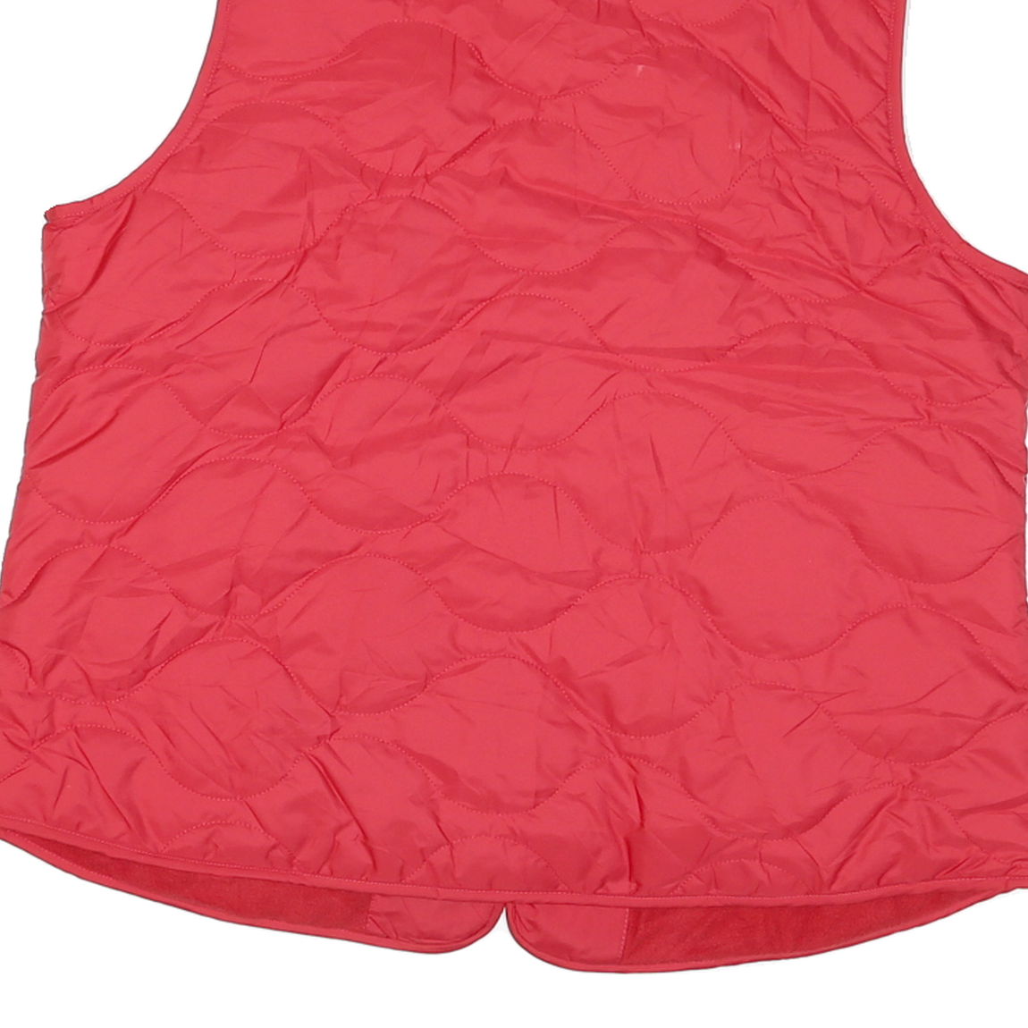 CROFT & BARROW Womens Red Quilted Gilet L Polyester Blend Zip Fastening Casual