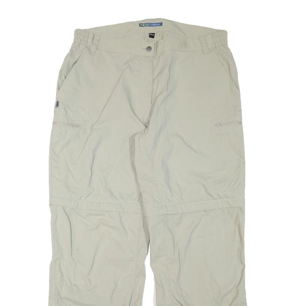 MERU Womens Polyester Blend Beige Relaxed Straight Trousers W34 L30 Outdoor