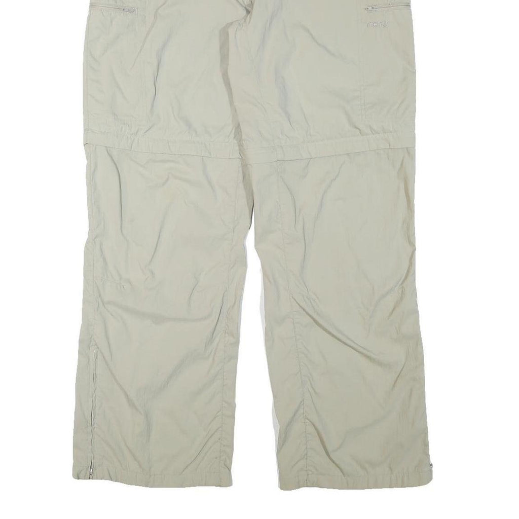 MERU Womens Polyester Blend Beige Relaxed Straight Trousers W34 L30 Outdoor