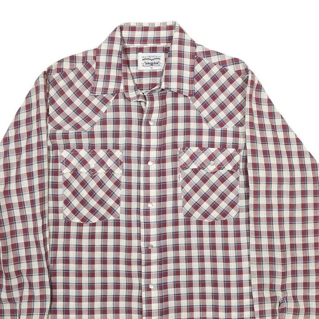 LEVI'S Mens Red & Beige Check Shirt M Long Sleeve Button Cotton Casual