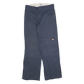 DICKIES Mens Cotton Blend Navy Loose Fit W28 L30 Workwear Trousers Zip Closure