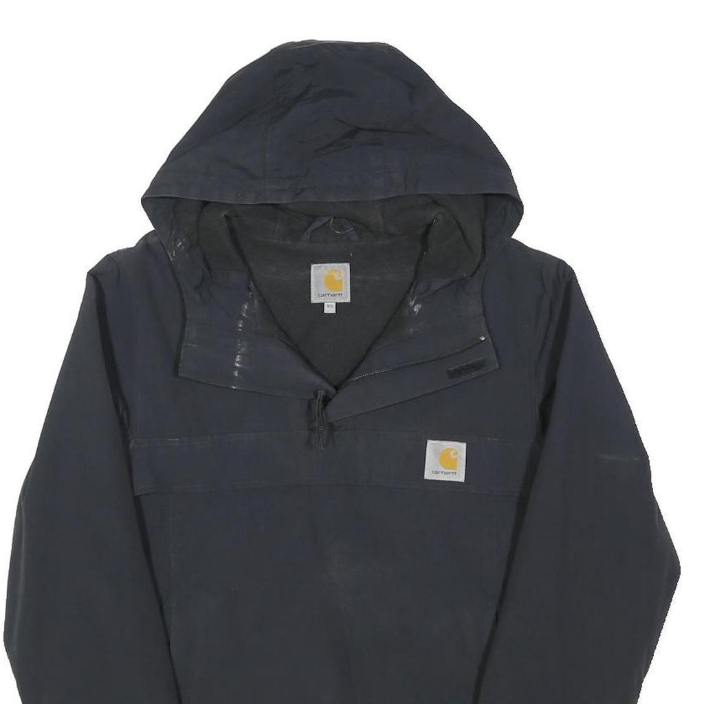 CARHARTT Mens Black Jacket XS Polyester Blend Zip Hooded Plain Casual Workwear