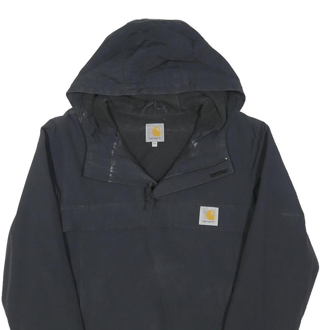 CARHARTT Mens Black Jacket XS Polyester Blend Zip Hooded Plain Casual Workwear