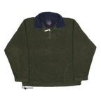 ROUNDY RIDGE Mens Green Navy Polyester Plain 1/4 Zip Pullover Jumper M Outdoor