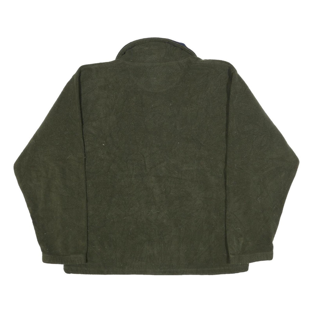 ROUNDY RIDGE Mens Green Navy Polyester Plain 1/4 Zip Pullover Jumper M Outdoor