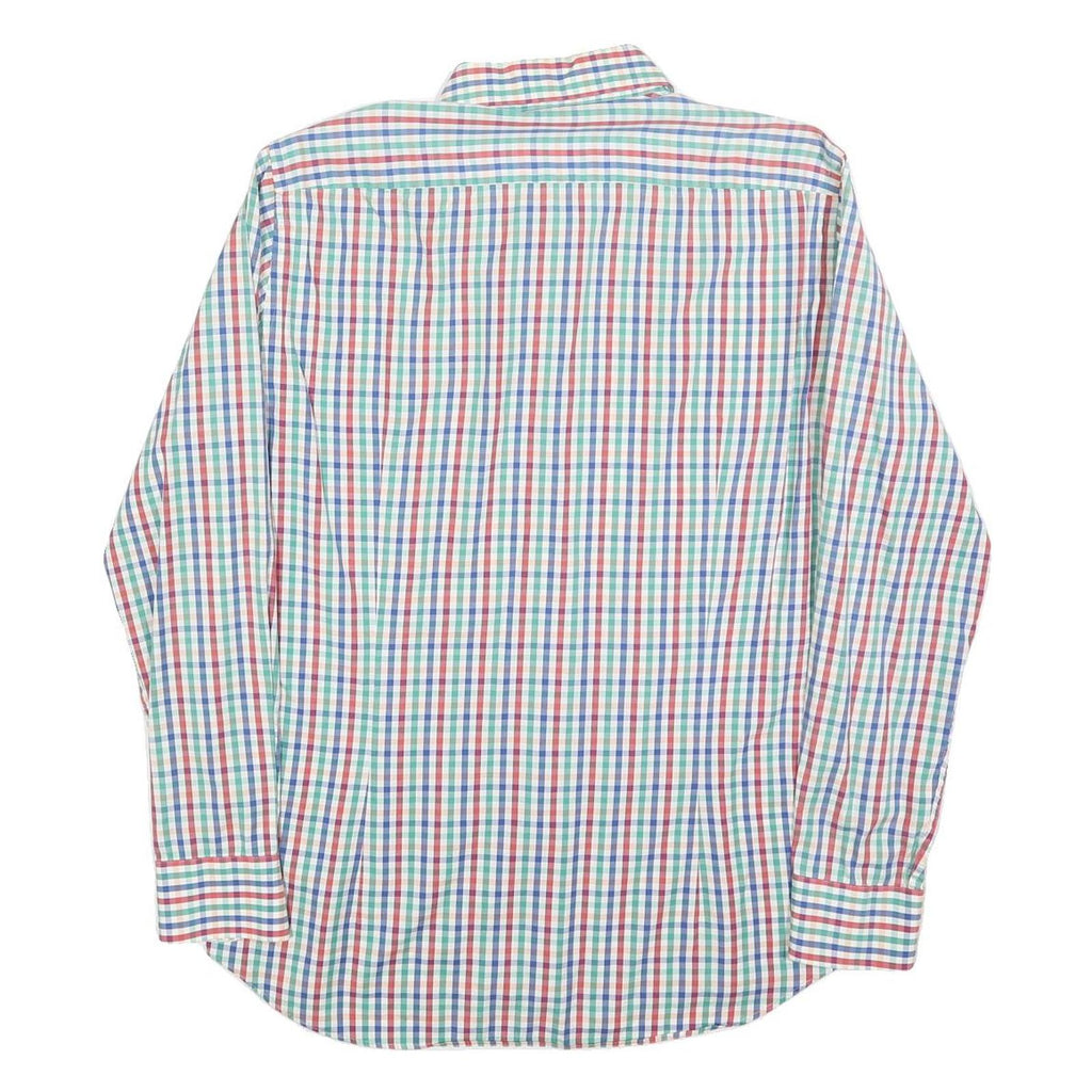 TOMMY HILFIGER Mens Blue & Green Check Shirt M Classic Fit Cotton Casual
