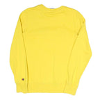CHAMPION Mens Yellow Cotton Blend Crew Neck XS Logo Sweatshirt Pullover