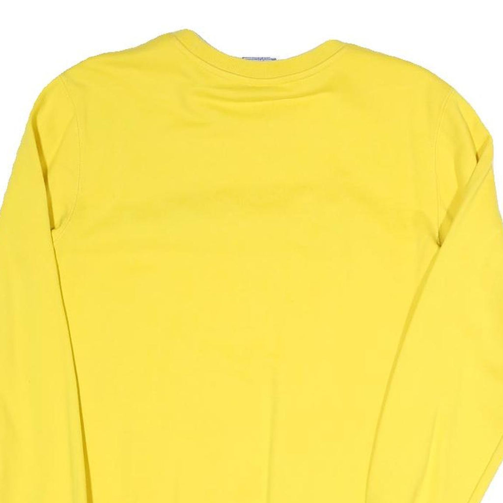 CHAMPION Mens Yellow Cotton Blend Crew Neck XS Logo Sweatshirt Pullover