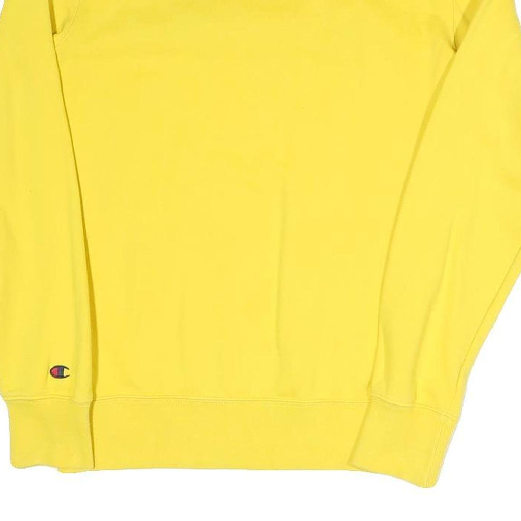 CHAMPION Mens Yellow Cotton Blend Crew Neck XS Logo Sweatshirt Pullover