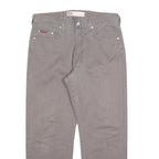 LEE COOPER Mens Cotton Blend Grey Relaxed Straight Trousers W34 L27 Zip Closure