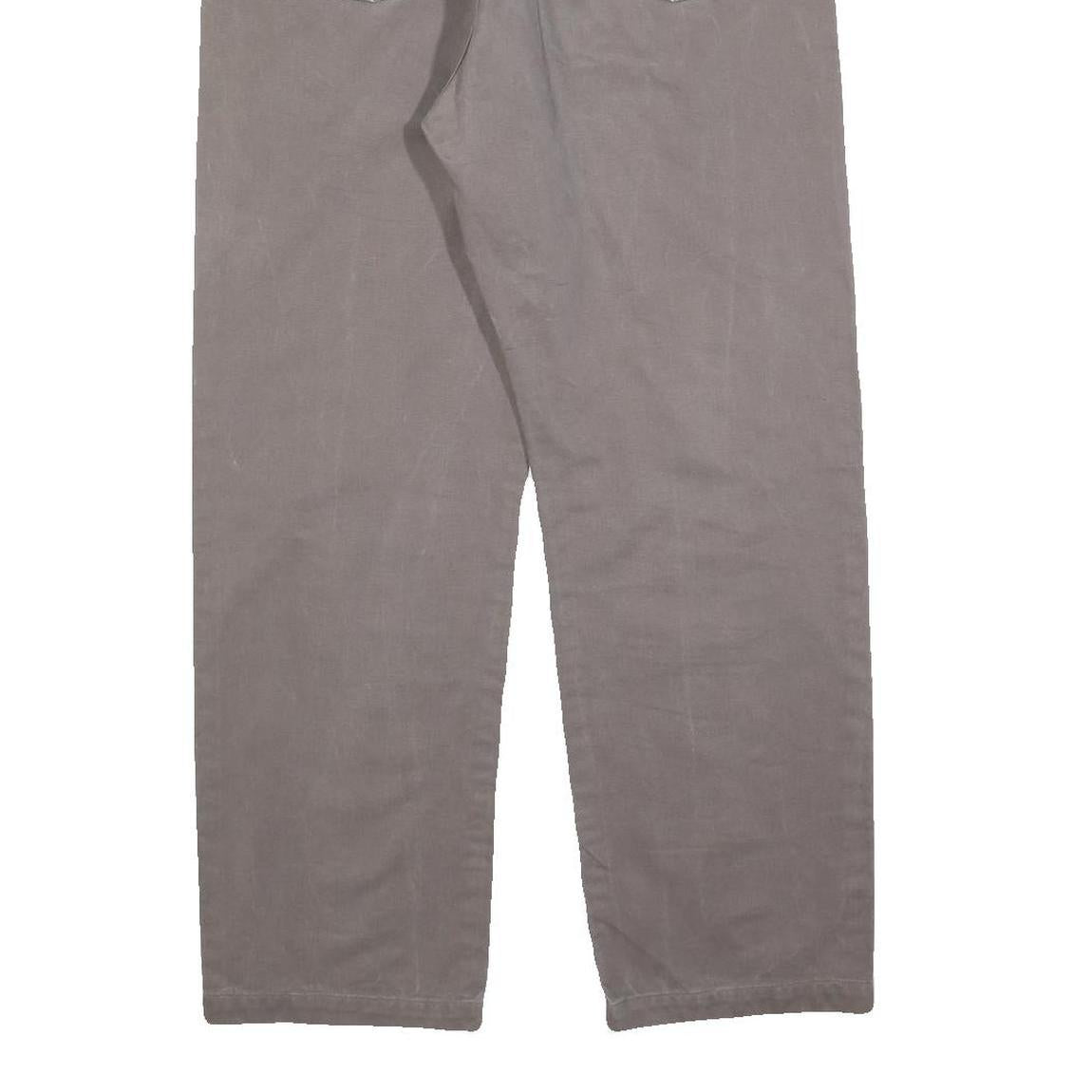 LEE COOPER Mens Cotton Blend Grey Relaxed Straight Trousers W34 L27 Zip Closure