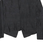 LUXURY Womens Black Rayon Tailored Jacket S Button Closure Plain Elegant