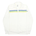 ADIDAS Mens White Zip Jacket M Polyester Sports Casual Lightweight Track