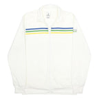 ADIDAS Mens White Zip Jacket M Polyester Sports Casual Lightweight Track