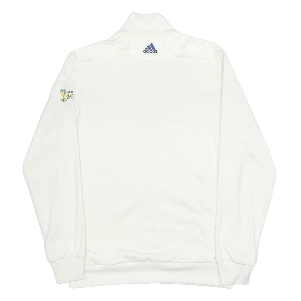 ADIDAS Mens White Zip Jacket M Polyester Sports Casual Lightweight Track