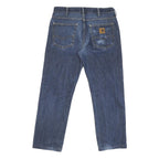 CARHARTT Mens Jeans Blue Regular Straight Denim W32 L29 Button Cotton Blend