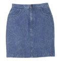 GUESS Womens Blue Denim Mini Cotton Blend Plain Skirt Size S Retro Style