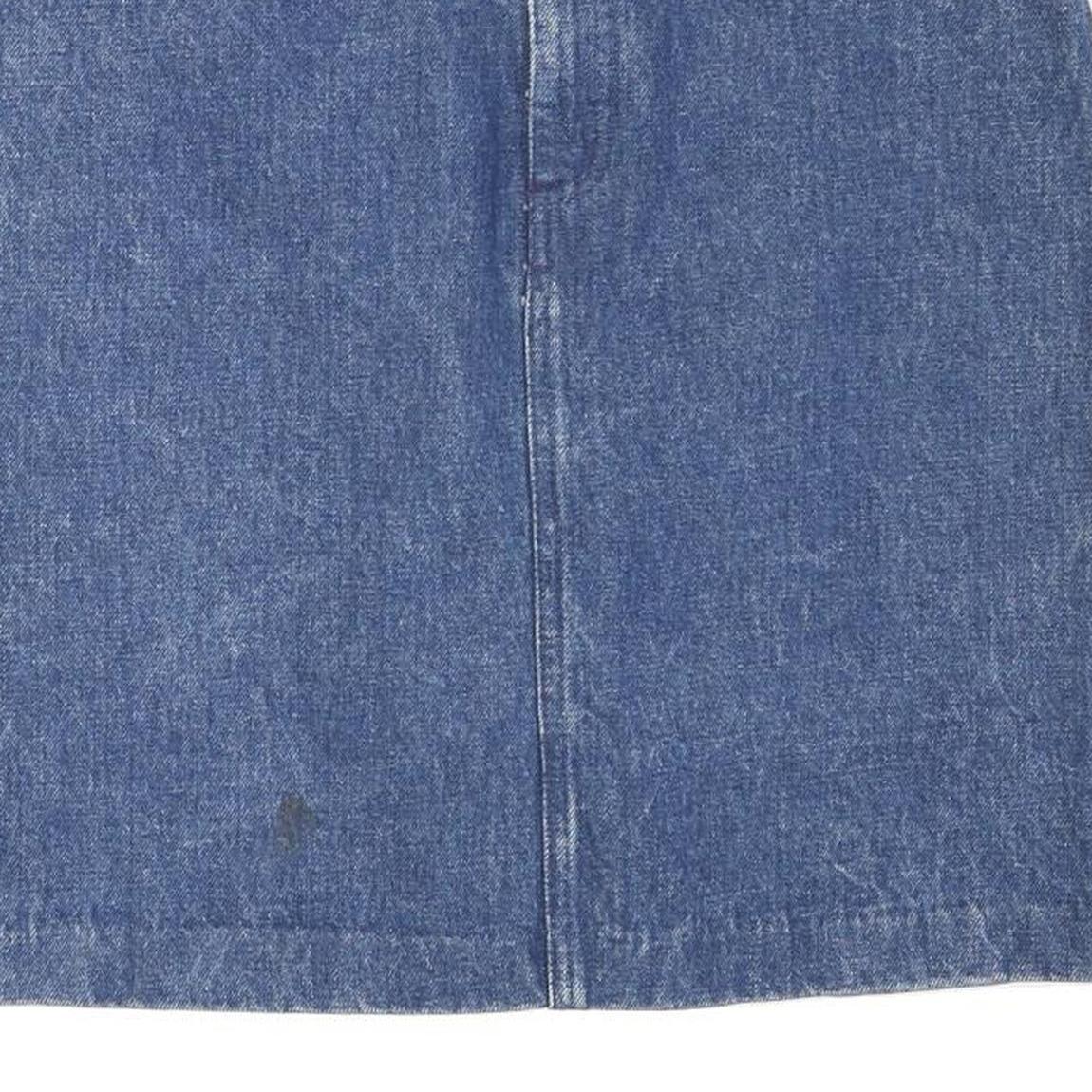 GUESS Womens Blue Denim Mini Cotton Blend Plain Skirt Size S Retro Style