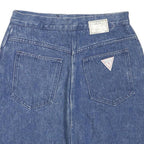 GUESS Womens Blue Denim Mini Cotton Blend Plain Skirt Size S Retro Style