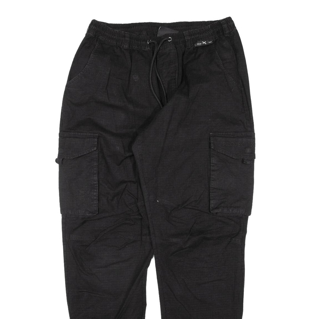 PROJECT X Cargo Womens Trousers Black Regular Tapered W29 L30