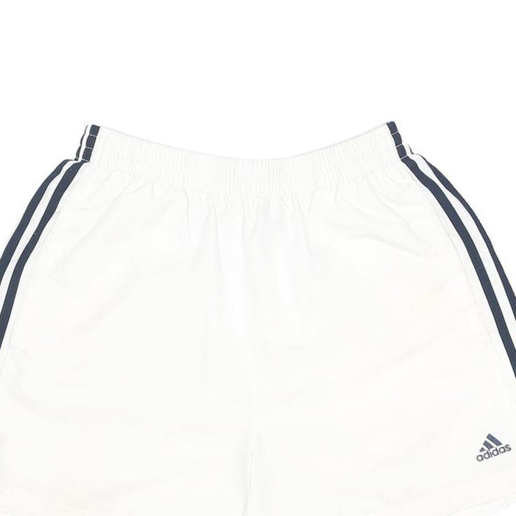 ADIDAS Mens White & Navy Casual Sports Shorts Size M W26 Elastic Waist