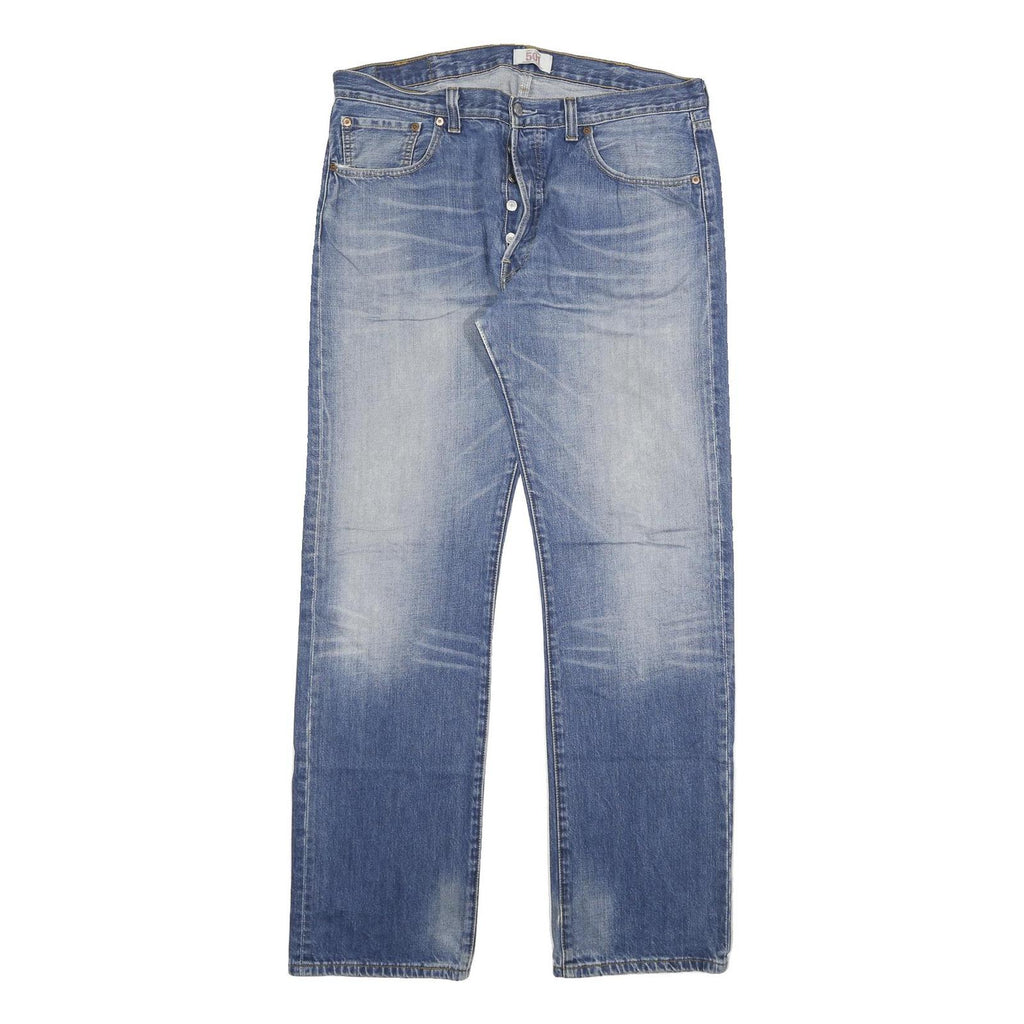 LEVI'S 501 Mens Jeans Blue Regular Straight Denim Medium W38 L34 Button Closure