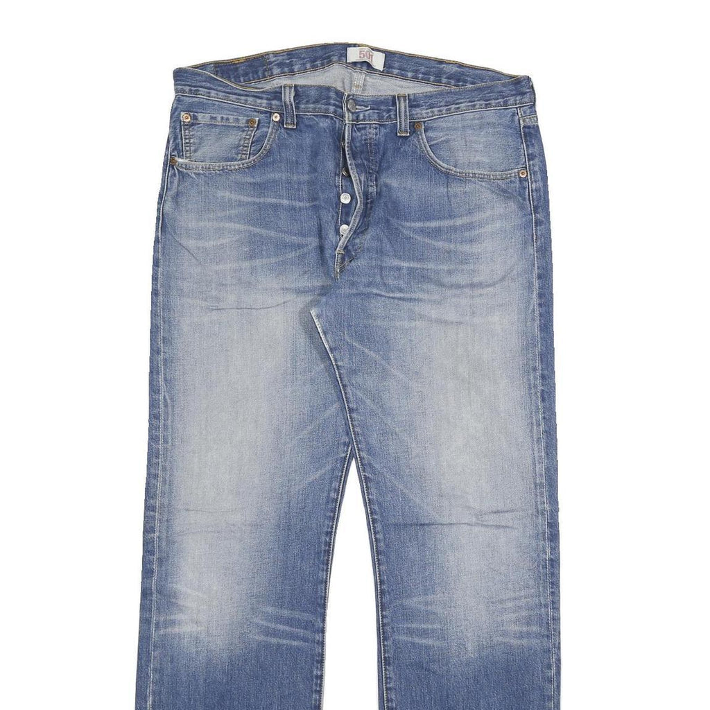 LEVI'S 501 Mens Jeans Blue Regular Straight Denim Medium W38 L34 Button Closure