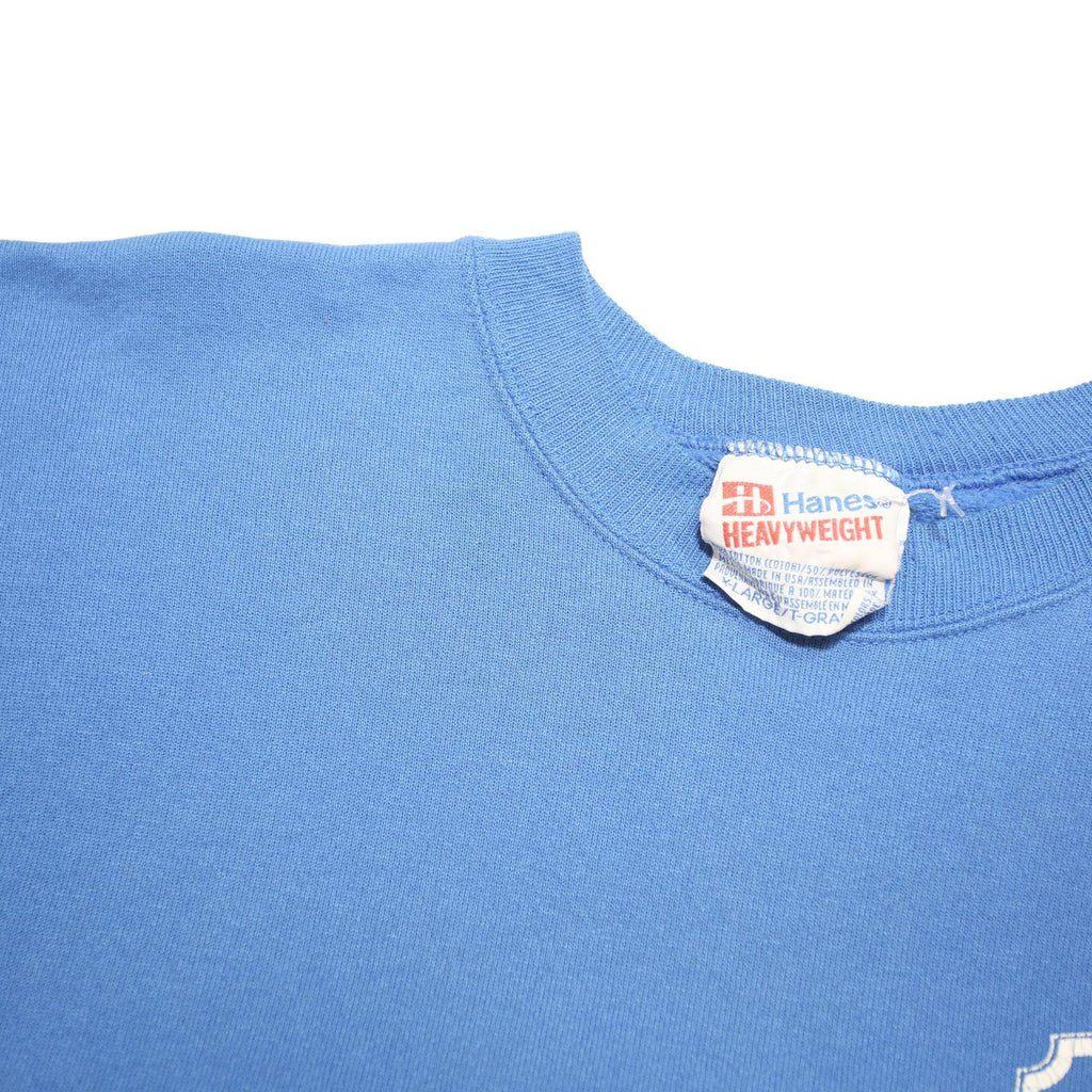 HANES Womens Blue Fisherman's Restaurant & Bar Crew Neck XL Cotton Blend