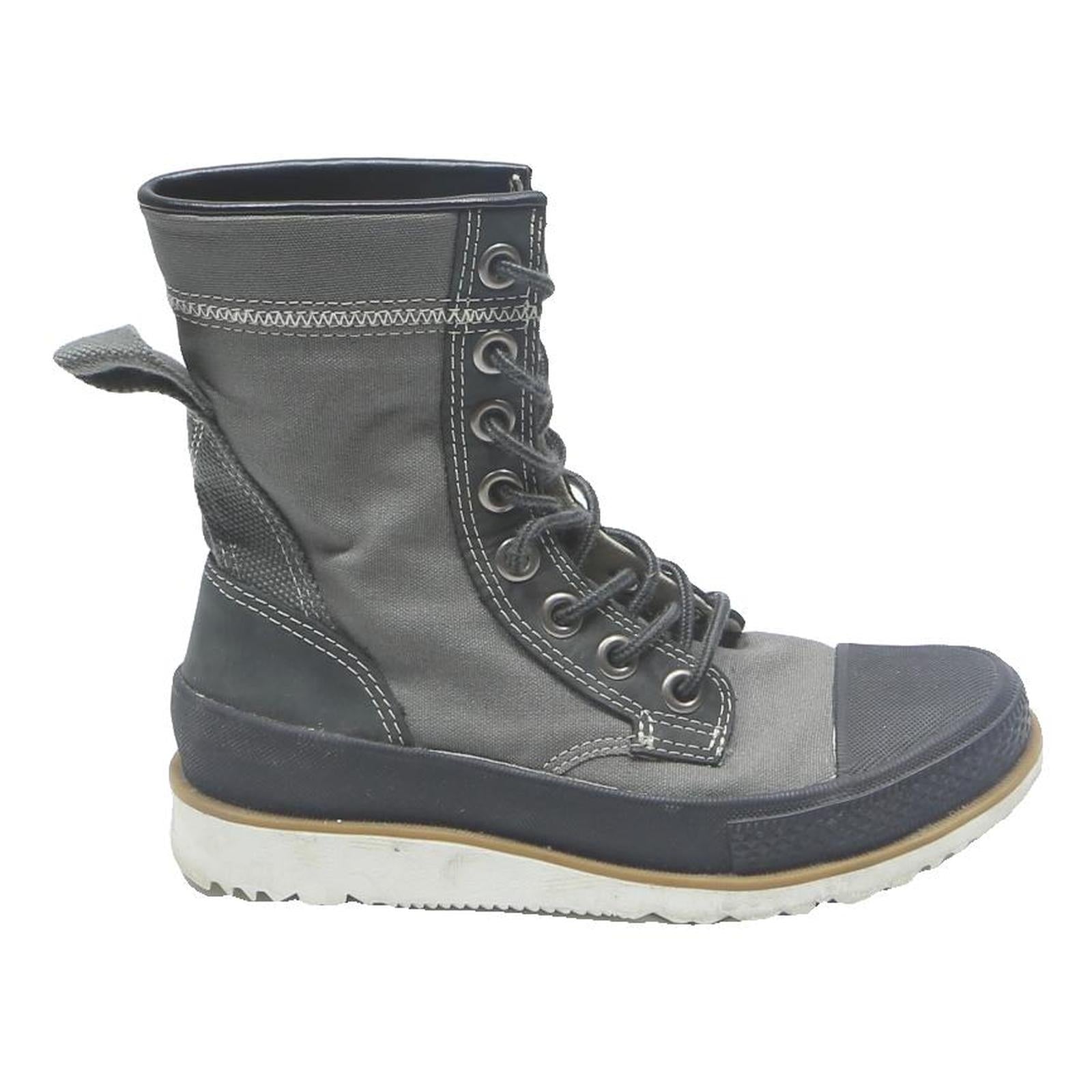 CONVERSE Womens Canvas Lace-Up Boots Black & Grey Synthetic UK 5 Stylish Durable