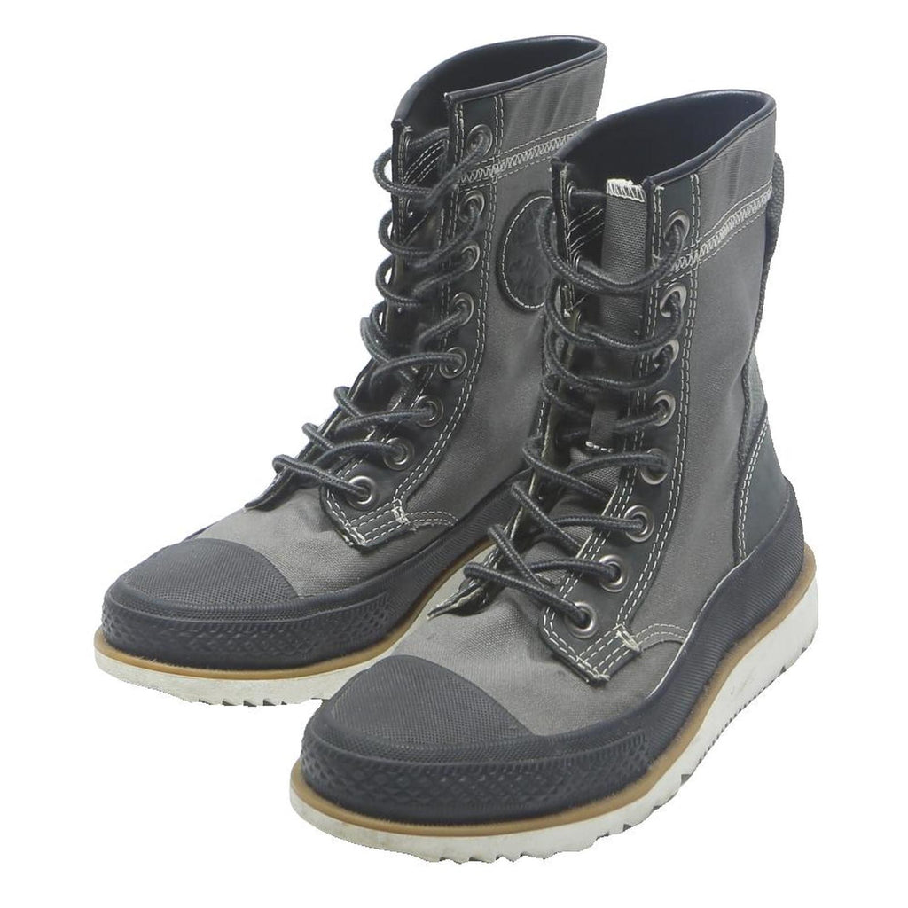 CONVERSE Womens Canvas Lace-Up Boots Black & Grey Synthetic UK 5 Stylish Durable