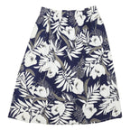 IVORY Womens Blue White Floral Midi Cotton Blend A-Line Skirt M Summer Beachwear